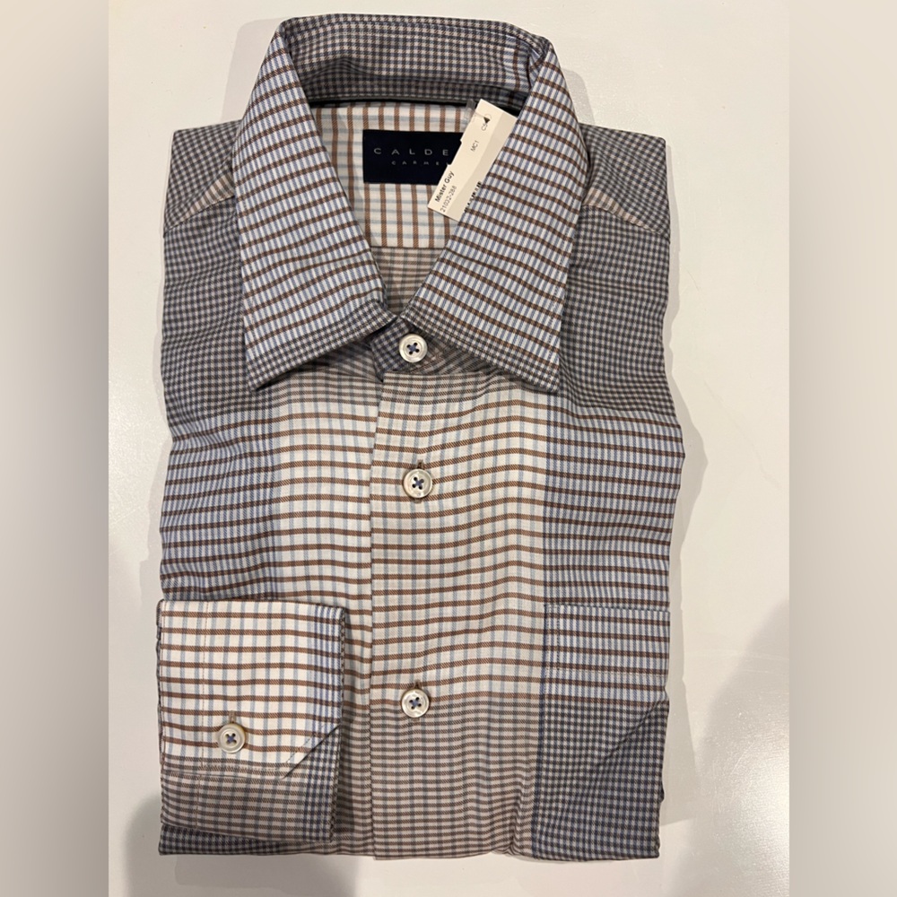 NWT Calder Carmel Mens Limited Edition Plaid Long Sleeve Button Down Shirt